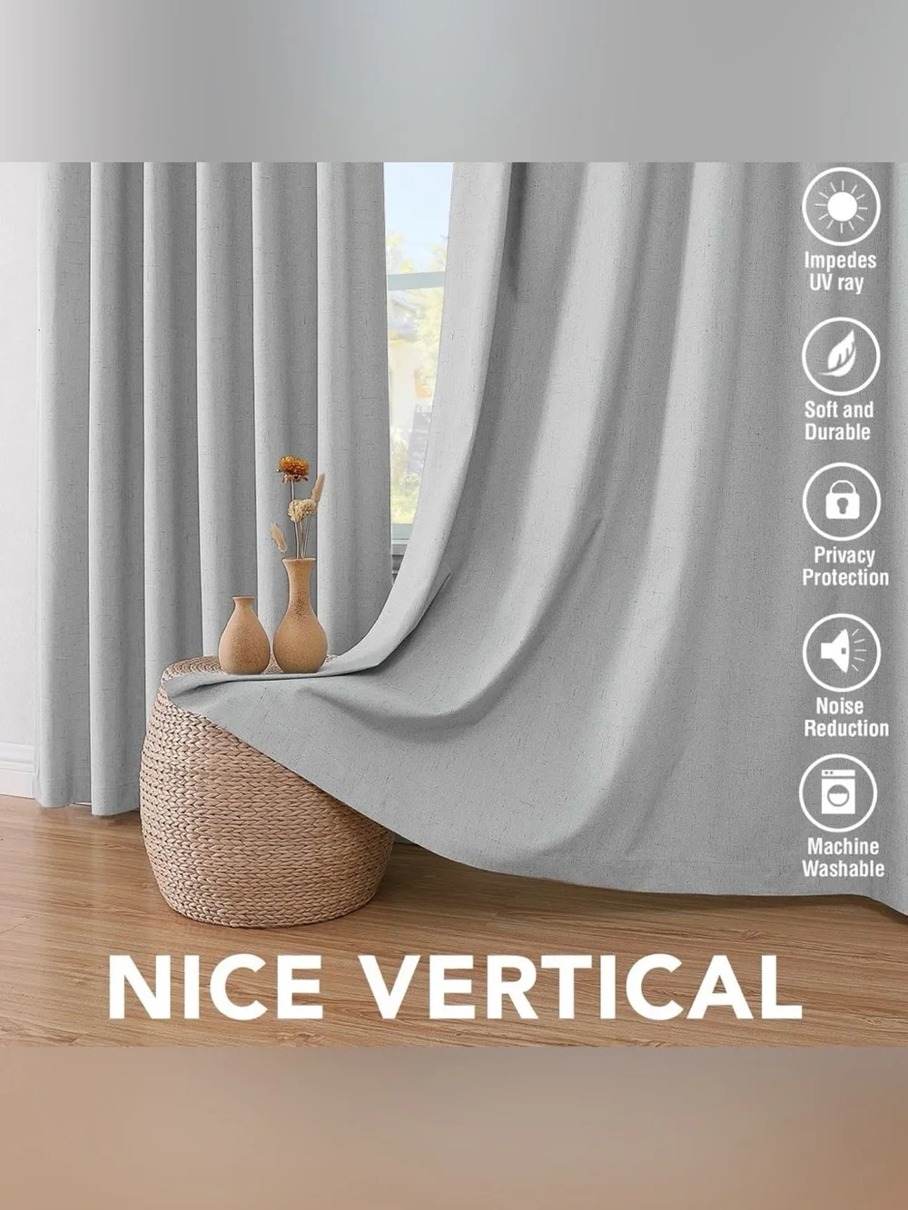New in bag Light-Filtering Grommet Curtain 2 Panel in Glacier Gray 42x63